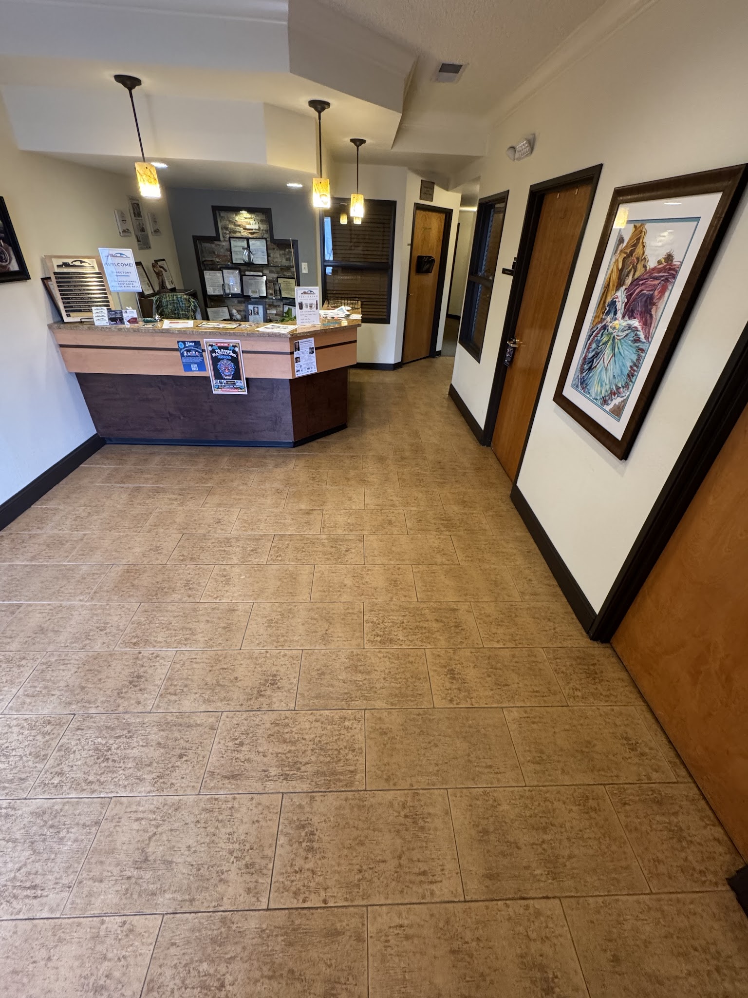 Clean commercial tile floor after professional cleaning Pueblo CO